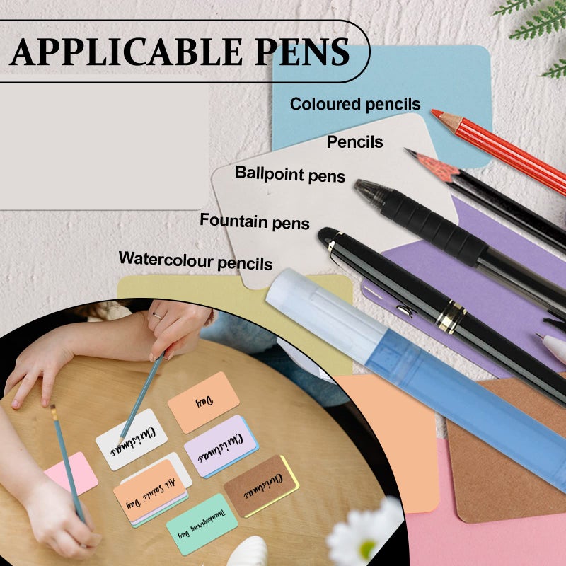 SNOMEL 120Pcs Small Blank Paper Message Note Business Cards, 8 Colors - Image 5