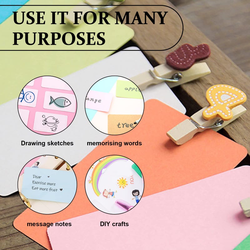 SNOMEL 120Pcs Small Blank Paper Message Note Business Cards, 8 Colors - Image 4