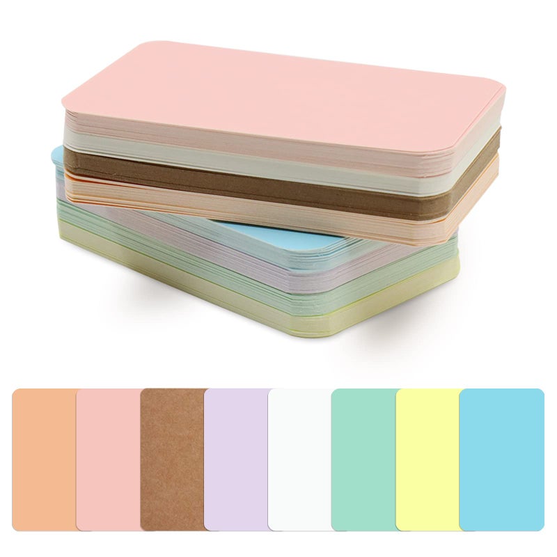 SNOMEL 120Pcs Small Blank Paper Message Note Business Cards, 8 Colors - Image 1