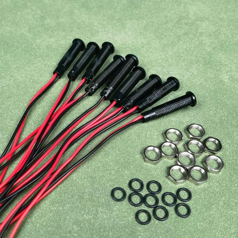Gebildet Set of 10 Plastic LED Indicators 110-220 V Mounting Hole Size 6 mm (Red/Orange/Blue/Green/White) - Image 3