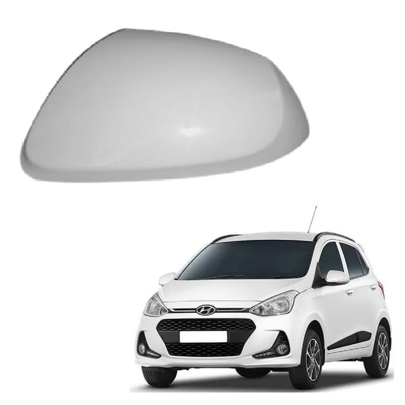 STYCARO ORVM Side view Mirror Cover or cap for Hundai Grand i10 Nios 3RD GEN 2019-2025 Year Model -WHT-UNPAINTED (LEFT PASSENGER SIDE) - Image 1