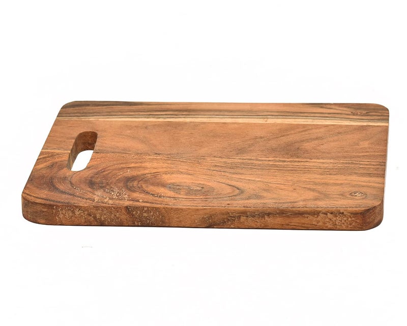 OGGN Handmade Acacia Wood Chopping Board, Natural Wooden Vegetable & Fruit Chopper, Knife-Friendly Cutting Boards, Multipurpose Cutter Pad for Kitchen (27.9 X 20.3 cm) - Image 2