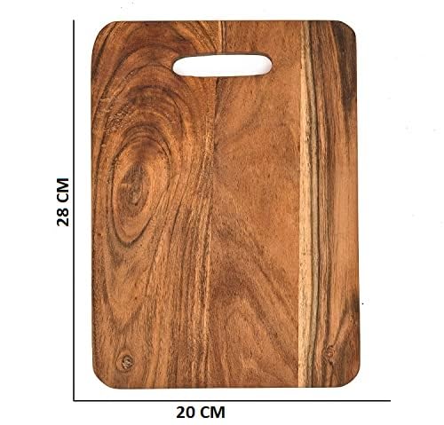 OGGN Handmade Acacia Wood Chopping Board, Natural Wooden Vegetable & Fruit Chopper, Knife-Friendly Cutting Boards, Multipurpose Cutter Pad for Kitchen (27.9 X 20.3 cm) - Image 5
