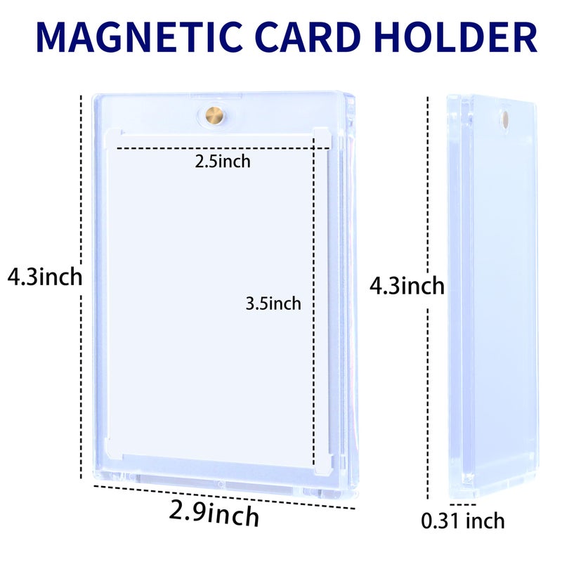 QTYORD 50 Pack 35PT Magnetic Card Holder for Trading Cards, One-Touch Card Case Holder for Baseball Football Sports MTG TCG Collectable Cards - Image 3