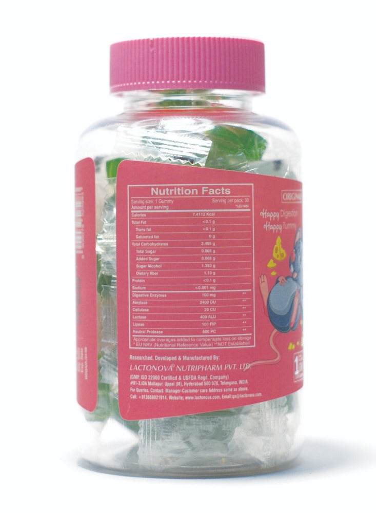 Happi Gummies Happi Digestive Gummies with Fiber & Enzymes – Gut Health & Bloating Relief Supplement | No Added Sugar | Vegan Fiber Gummies for Adults & Kids | Kaccha Mango Flavor | 30 Count  - Image 3