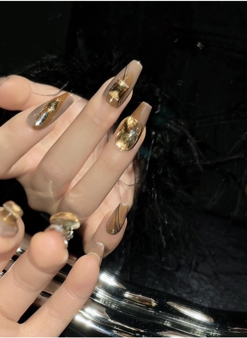 Binzo Beauty - Binzo Beauty Handmade Press On Nails, 10pcs, Nails Art , Acrylic Nails, False Nails, Luxury Collection, Luxury Nails Arts, New Accessories， Wedding Nails，Party Nails. - Image 1