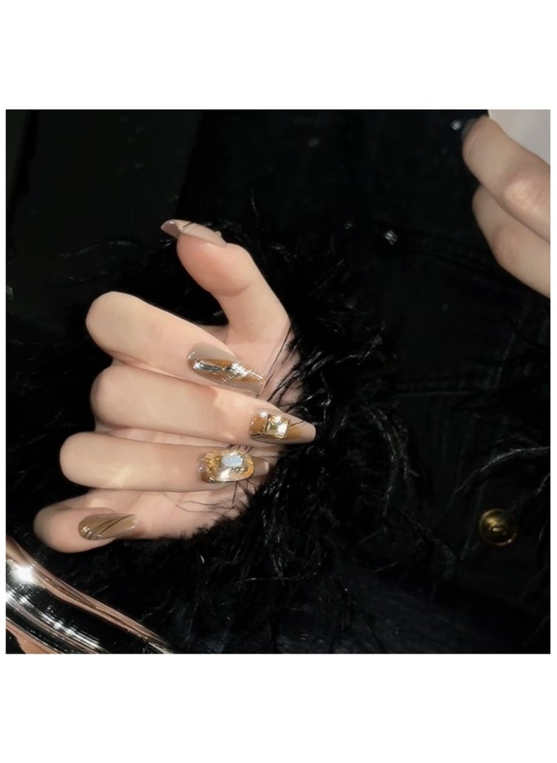 Binzo Beauty - Binzo Beauty Handmade Press On Nails, 10pcs, Nails Art , Acrylic Nails, False Nails, Luxury Collection, Luxury Nails Arts, New Accessories， Wedding Nails，Party Nails. - Image 1