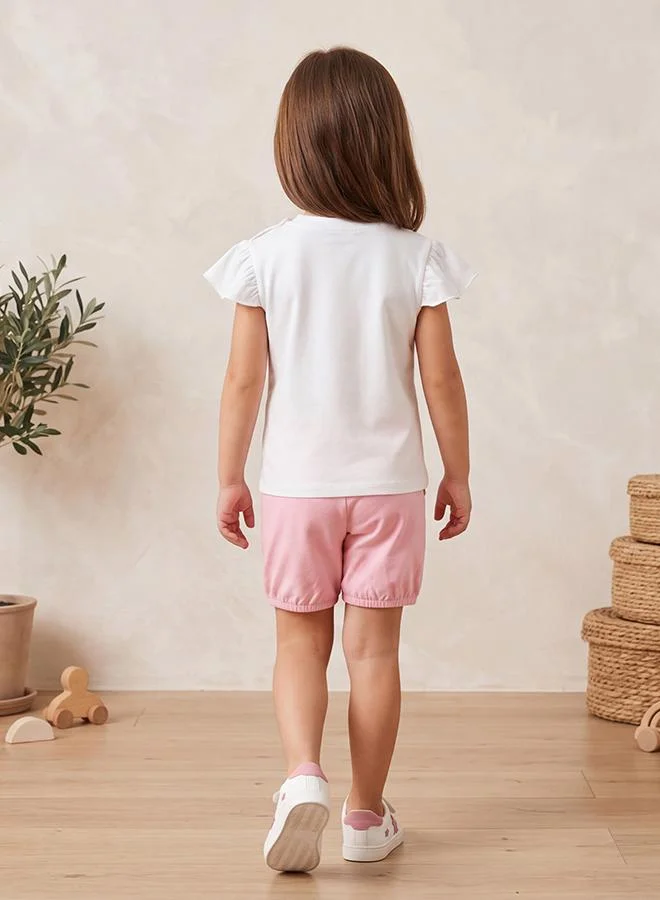 Babies & More Babies & More Newborn Girls Grey Melange Short Sleeve Short Set