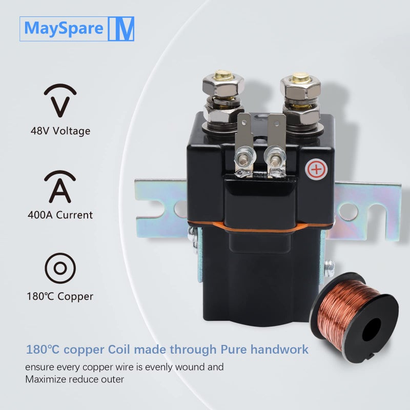 MaySpare 48V Golf cart Solenoid,4 Terminal Solenoid Coil, Albright Solenoid for Club Car 95-Up DS and 04-08 Precedent Golf Carts 101908701,102774701 - Image 4