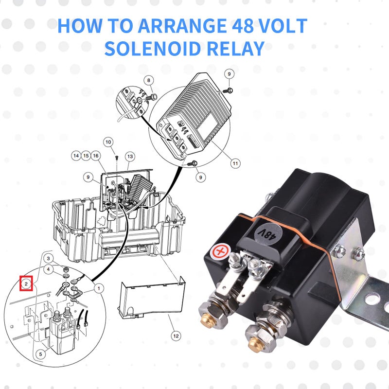 MaySpare 48V Golf cart Solenoid,4 Terminal Solenoid Coil, Albright Solenoid for Club Car 95-Up DS and 04-08 Precedent Golf Carts 101908701,102774701 - Image 5