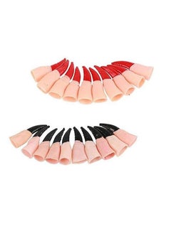 BinaryABC Halloween Costume Propszombie Witch Fake Fingers Nailscary Halloween Propshalloween Horror Nights 20Pcs Red Black  - Image 1