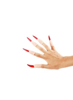 BinaryABC Halloween Costume Propszombie Witch Fake Fingers Nailscary Halloween Propshalloween Horror Nights 20Pcs Red Black  - Image 4