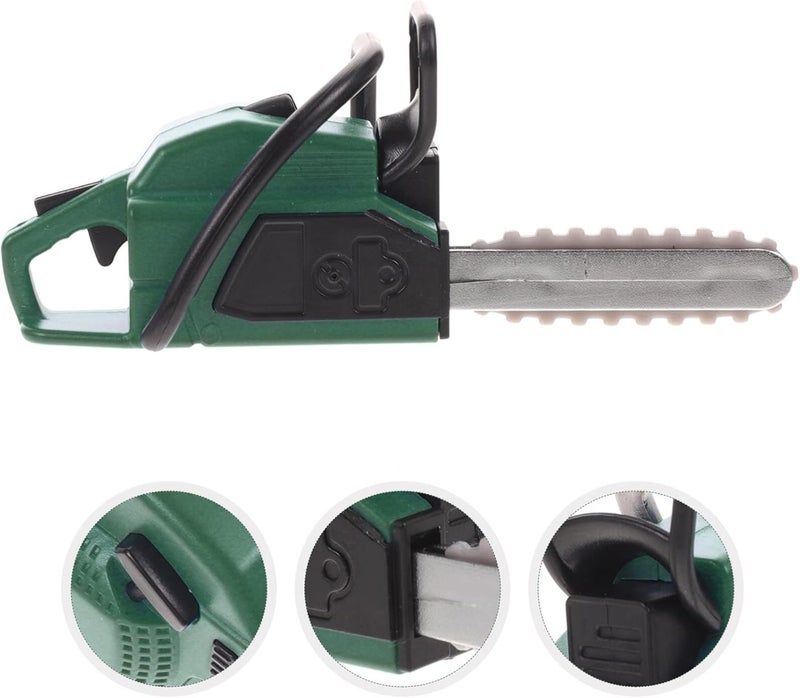 klarako Miniature Chainsaw Toy Mini Chainsaw Model Dollhouse Garden Tool PVC Simulation Chainsaw Prop Forestry Worker Model Photography Props Green - Image 5