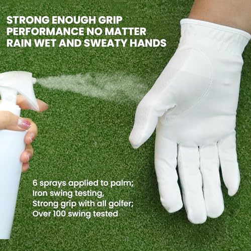 FINGER TEN Golf Gloves Men Right Left Handed Golfer Mens Glove RainGrip Hot Wet Weather Value 6 Pack, All Weather in White Medium (White, Medium, Left) - Image 5