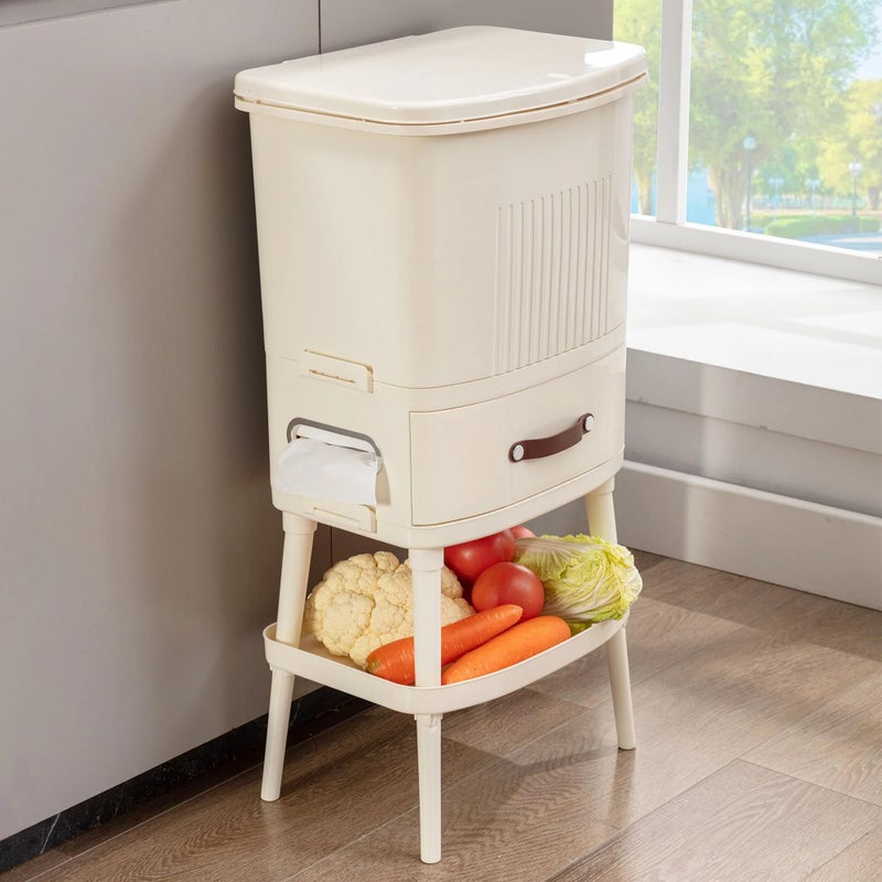 Brikipth Brikipth 2 In 1 Dustbin | 30 Liter | Dustbin with Lid | Garbage Waste Bin with Handle | Dustbin for Kitchen-Bathroom | Wet & Dry Waste Bin | Waste Bin with Lid and Removable Inner Wastebasket - Image 1