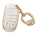 Gematay Compatible for Jeep Key Fob Cover Keychain Car Key Case for Grand Cherokee Renegade Wrangler Accessories White - Image 2