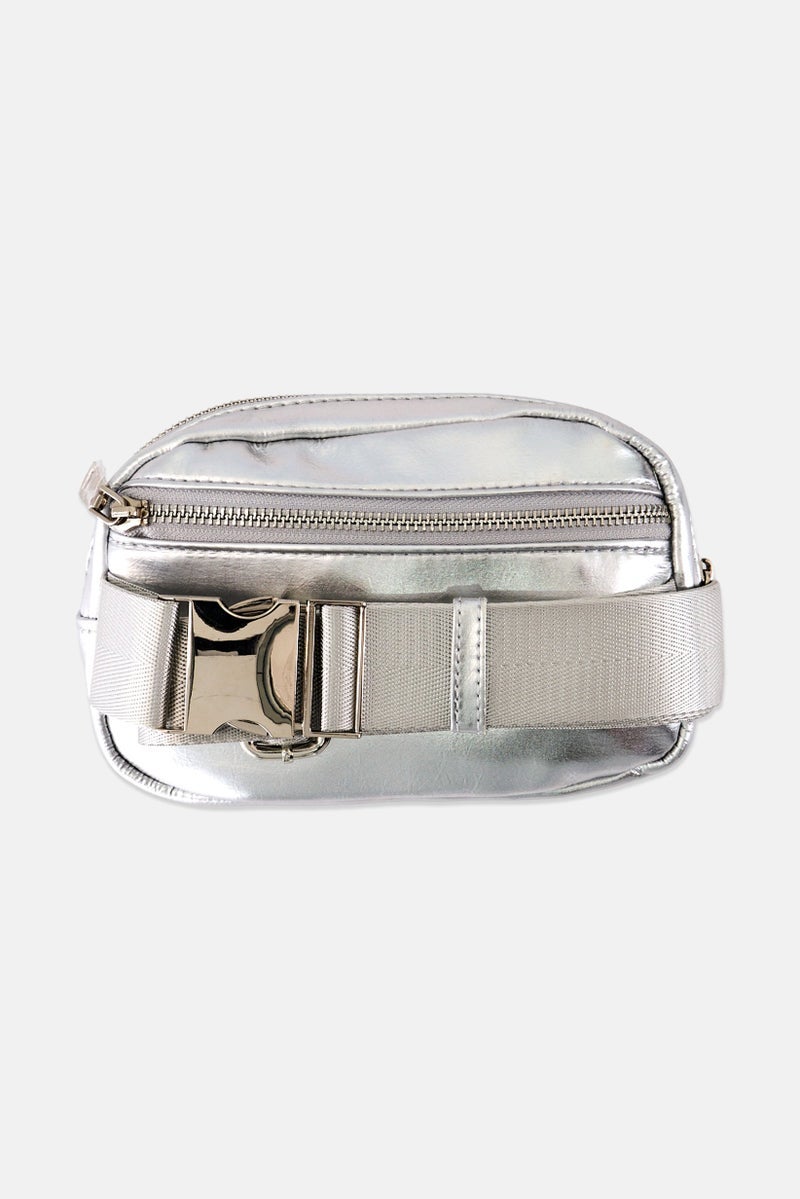 Urban Expressions Women Plain Fanny Bag 19 L x 13 H x 5 W cm Silver - Image 2