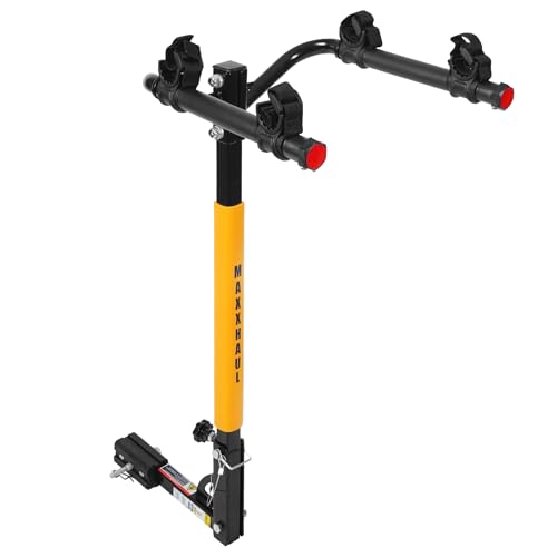MaxxHaul 50025 Hitch Mount 2 Bike Rack For Cars Trucks SUVs Minivans  100 lb Capacity