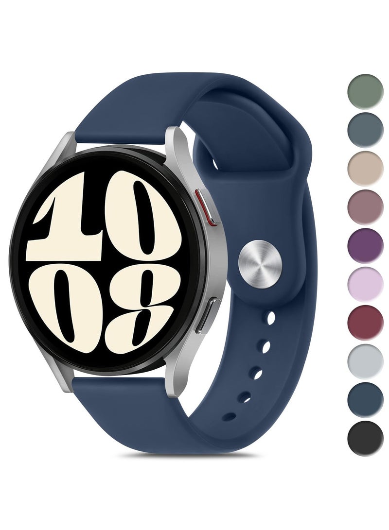 Silicone Replacment Band Compatible with Samsung Galaxy Watch 7,FE,6 / 6 Classic,5 / 5 Pro,4 / 4 Classic, Quick Release Silicone Straps for Women Men,Blue - Image 1
