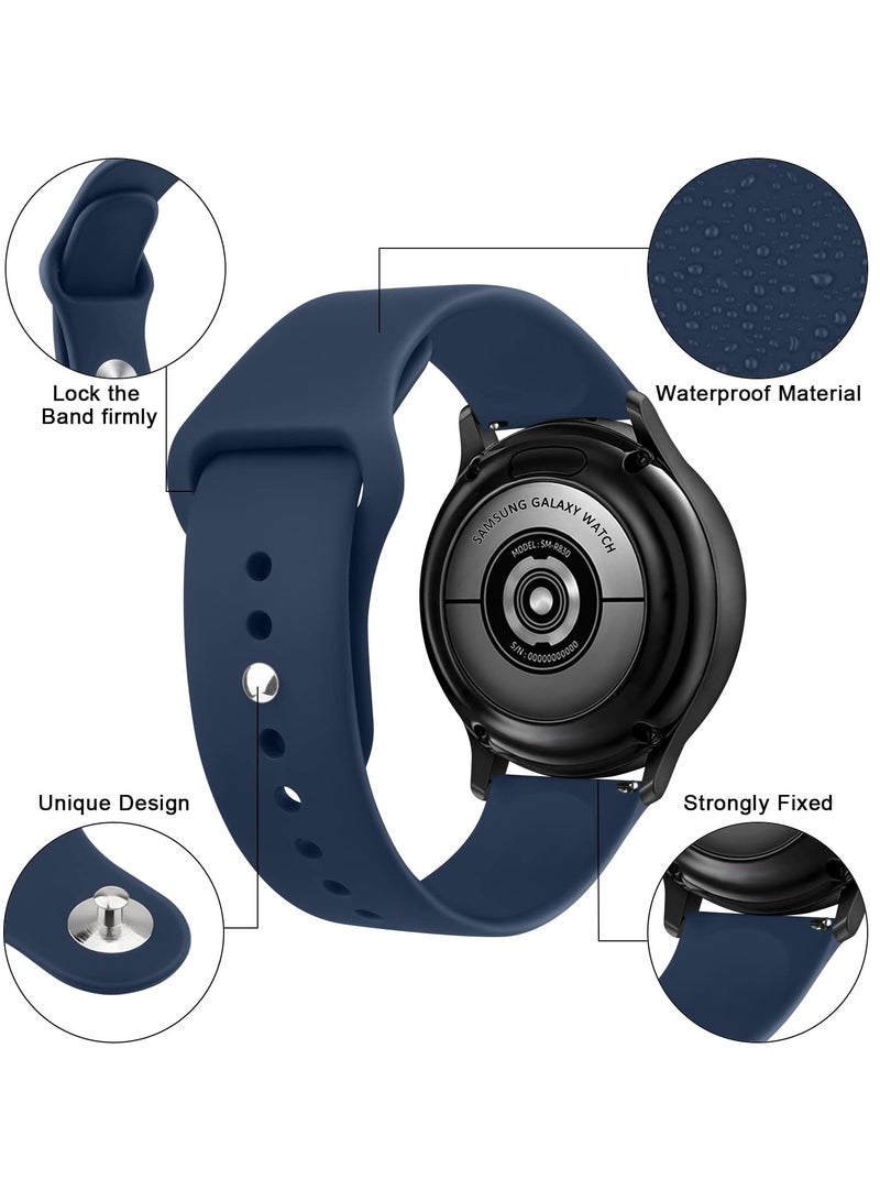 Silicone Replacment Band Compatible with Samsung Galaxy Watch 7,FE,6 / 6 Classic,5 / 5 Pro,4 / 4 Classic, Quick Release Silicone Straps for Women Men,Blue - Image 2