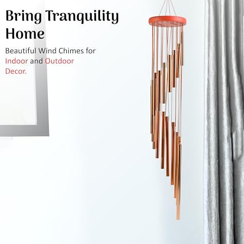 ZAICUS Wind Chimes for Balcony & Garden 27 Inch – Copper Finish Metal Hanging Windchime for Home Decoration, Gift Item - Image 2
