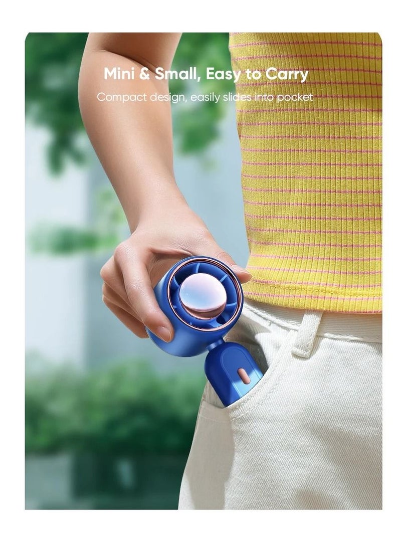 JOYROOM مروحة صغيرة محمولة تعمل بالبطارية مع بطارية 2000 مللي أمبير في الساعة أو مروحة صغيرة شخصية تعمل بمنفذ USB، 3 سرعات، تدفق هواء معزز، مروحة جيب هادئة قابلة لإعادة الشحن للمنزل، خارجي-أخضر - Image 3