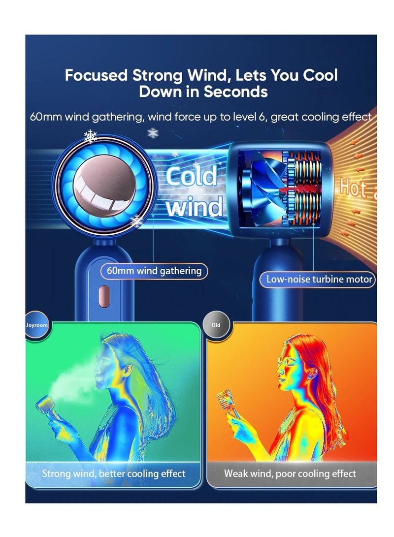 JOYROOM مروحة صغيرة محمولة تعمل بالبطارية مع بطارية 2000 مللي أمبير في الساعة أو مروحة صغيرة شخصية تعمل بمنفذ USB، 3 سرعات، تدفق هواء معزز، مروحة جيب هادئة قابلة لإعادة الشحن للمنزل، خارجي-أخضر - Image 2