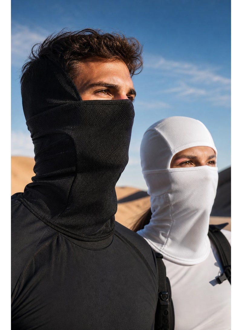 2 Piece Ice Silk Nylon Face Cover, UPF50+ Sun Protection & Dust Proof, Breathable Lightweight for Daily Use, Outdoor Commuting, Sports, Gentle on Sensitive Skin, Reusable & Washable, Suitable for Women, Outdoor Workers and Sports Enthusiasts - Image 2