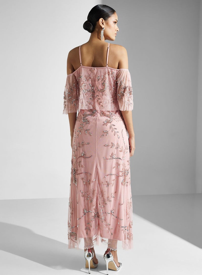 Namshi x Off Shouldered Embellished Dress  - Image 2
