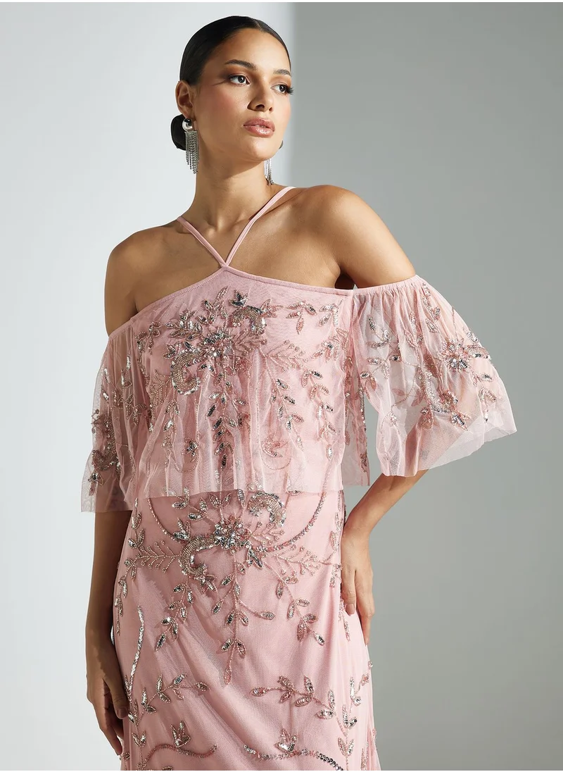 Namshi x Off Shouldered Embellished Dress