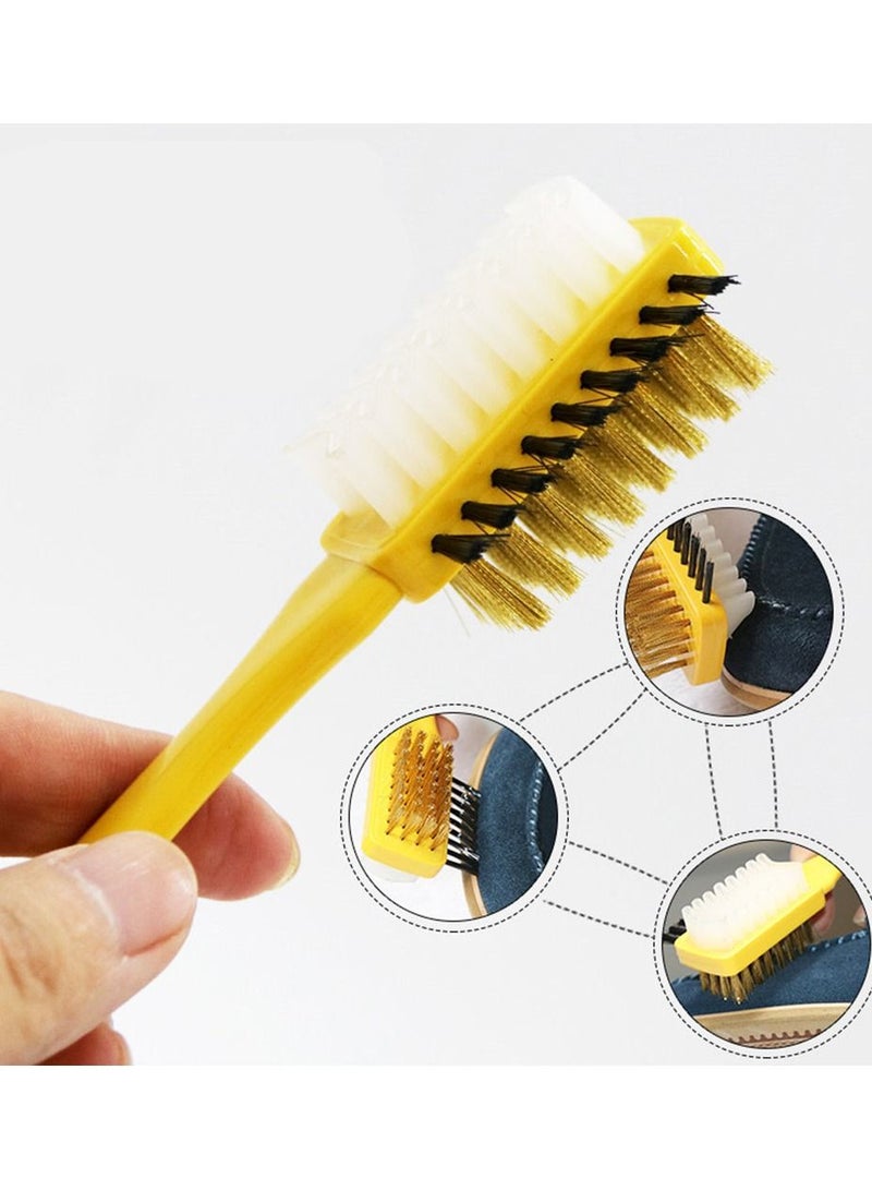 3-Side Multi-Purpose Shoe Brush for Suede Matte Leather - Image 2