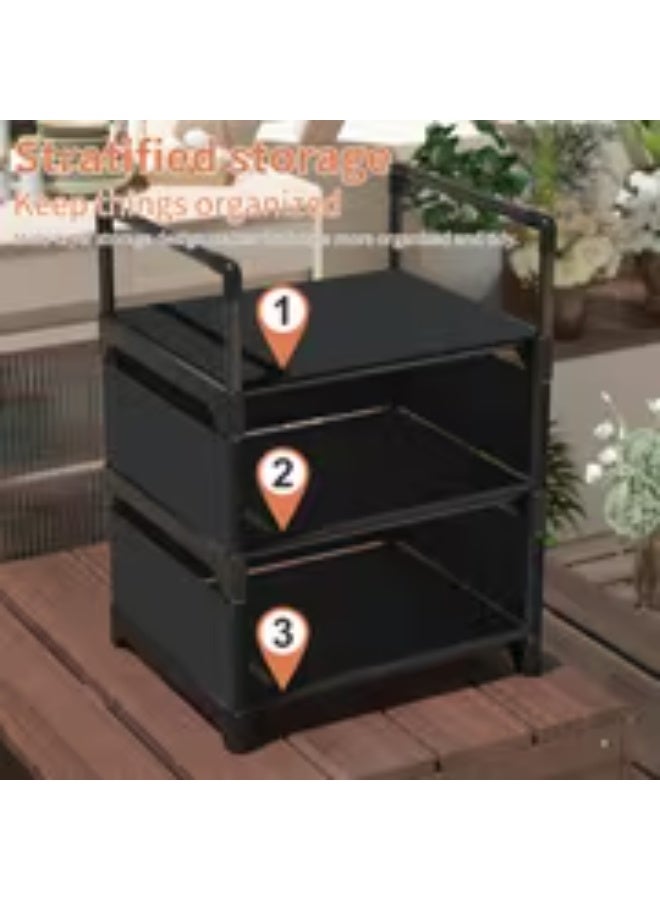 إيروريكس رف تخزين أسود ثقيل التحمل 3 طبقات – هيكل معدني مع أرفف بلاستيك، تركيب سهل بدون أدوات موفر للمساحة - Image 5