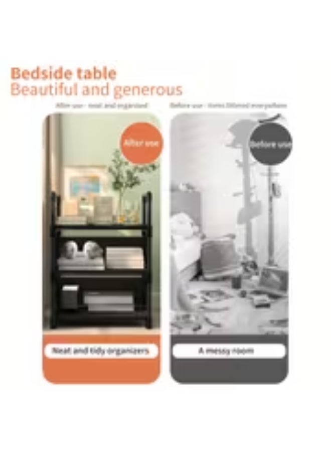 إيروريكس رف تخزين أسود ثقيل التحمل 3 طبقات – هيكل معدني مع أرفف بلاستيك، تركيب سهل بدون أدوات موفر للمساحة - Image 4