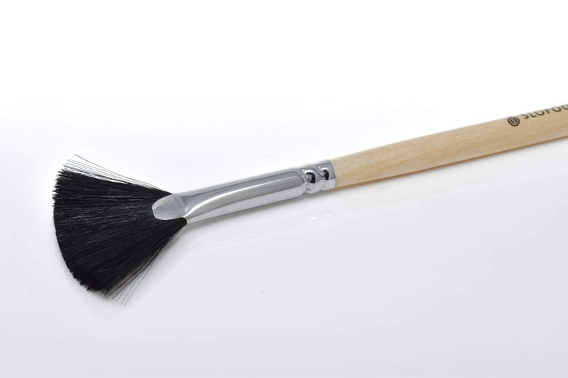 Slofoodgroup - Gilding Fan Brush - Size 2 - Fan Brush for Gold and Silver Application - Fan Style Brush Top for Gold and Silver Projects - Image 3