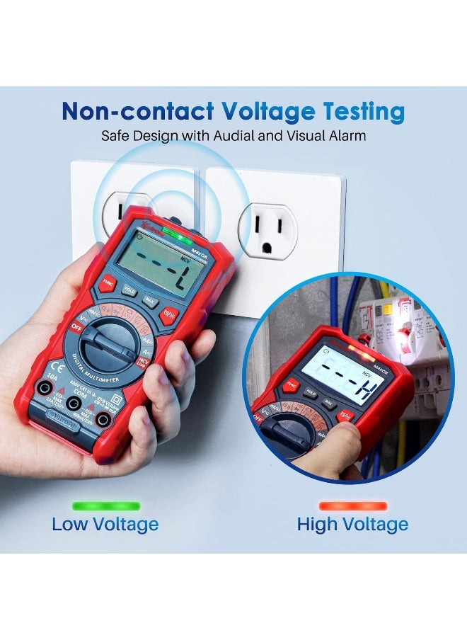 AstroAI Digital Multimeter 4000 Counts TRMS Auto-Ranging Volt Meter 1.5v/9v/12v Battery Voltage Tester Measure Voltage Current Resistance Diodes Continuity Voltmeter with Non-Contact Voltage Function  - Image 2