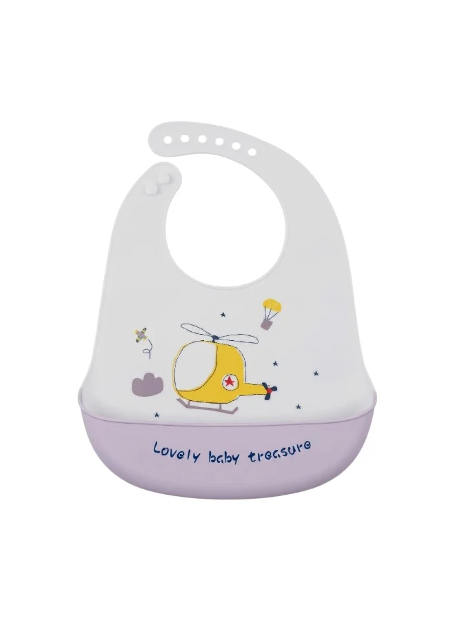 Bambimici Lovely Baby Treasure Silicone Bib - Helicopter