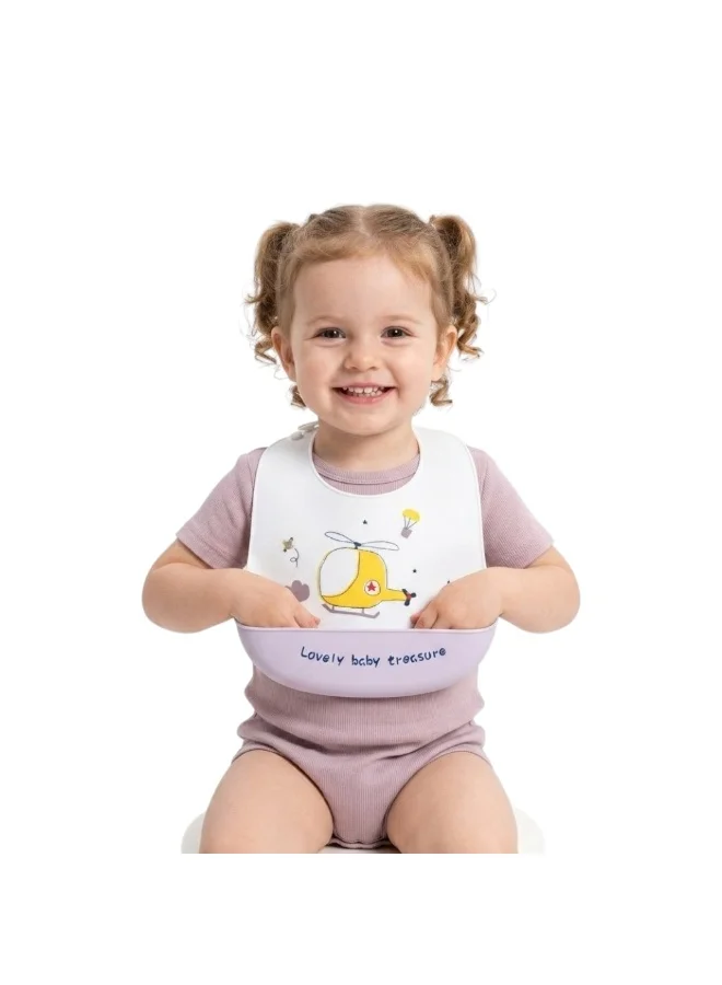 Bambimici Lovely Baby Treasure Silicone Bib - Helicopter