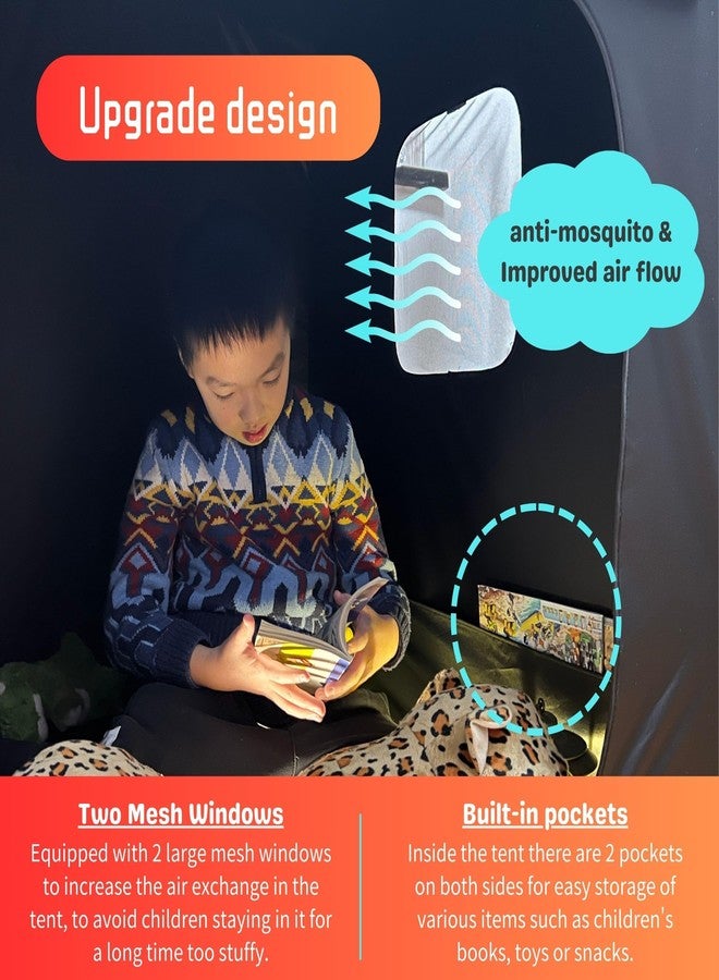lukidoki Sensory Tent for Kids with Autism, ADHD, SPD - CPC Certification Black Out Calm Corner Hideout Den Helps Children Adults Relax Reduce Anxiety - Pop-up Autistic Sensory Room Play Tent - Image 2