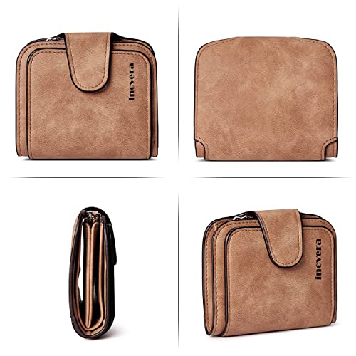INOVERA (LABEL) Faux Leather Tri-fold Fashion Card Coin Small Clutch Wallet For Women (KK29) - Brown - Image 5