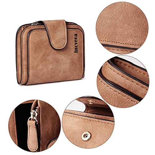 INOVERA (LABEL) Faux Leather Tri-fold Fashion Card Coin Small Clutch Wallet For Women (KK29) - Brown - Image 4