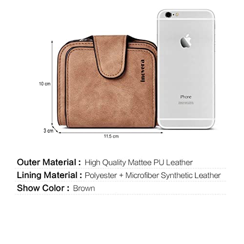 INOVERA (LABEL) Faux Leather Tri-fold Fashion Card Coin Small Clutch Wallet For Women (KK29) - Brown - Image 2