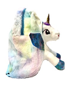 Generic Trends Today Fashion Unicorn Bags for Girls Kids Plush Soft School Backpack - Rainbow Colour Children Beach Picnic Lightweight Big Favor (Sky Colour)  - Image 3