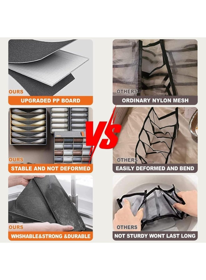 4 جهاز كمبيوتر شخصي منظم الملابس الداخلية، 40 خلية قابلة للطي خزانة المنظمين تخزين مربع مجموعة لدرج، الجوارب، الصدرة الداخلية، ربطات، ملابس الأطفال (أ) - Image 5