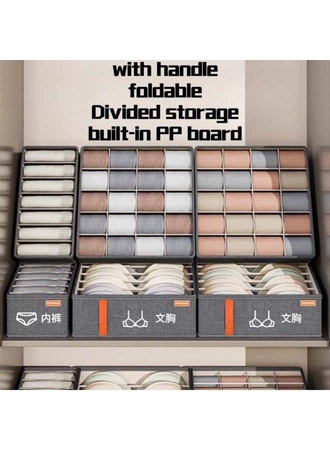 4 جهاز كمبيوتر شخصي منظم الملابس الداخلية، 40 خلية قابلة للطي خزانة المنظمين تخزين مربع مجموعة لدرج، الجوارب، الصدرة الداخلية، ربطات، ملابس الأطفال (أ) - Image 2