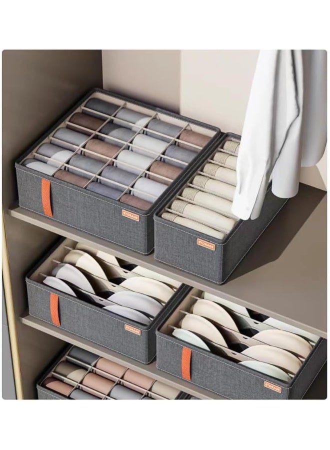 4 جهاز كمبيوتر شخصي منظم الملابس الداخلية، 40 خلية قابلة للطي خزانة المنظمين تخزين مربع مجموعة لدرج، الجوارب، الصدرة الداخلية، ربطات، ملابس الأطفال (أ) - Image 3