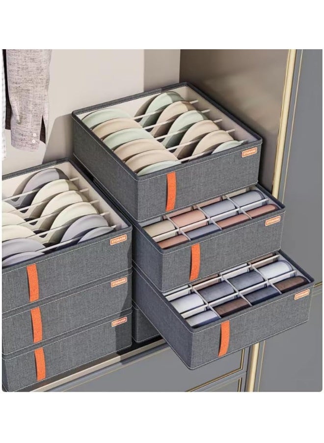 4 جهاز كمبيوتر شخصي منظم الملابس الداخلية، 40 خلية قابلة للطي خزانة المنظمين تخزين مربع مجموعة لدرج، الجوارب، الصدرة الداخلية، ربطات، ملابس الأطفال (أ) - Image 4