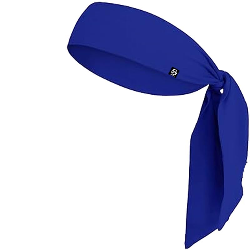 BISMAADH Sweat Polyester Wicking Tie Head Band- Sports, Running, Football, Workout Sweat Head Band for Men-Blue - Image 1