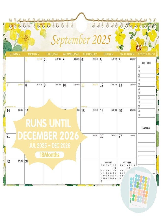 deli Calendar 2025-2026, Use Now to December 2026, 18 Months Calendar 11" x 8.5" Wall Calendar with Stickers, Calendar Planner for Home, Office, Classroom - Image 1