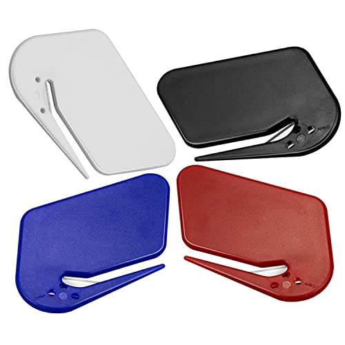 Arbootjin Letter Opener Envelope Slitter 4 Pack Letter Openers Plastic with Blade Envelope Opener Mail Opener for Envelope,Package,Paper Cut,Safe Letter Opener - Image 1