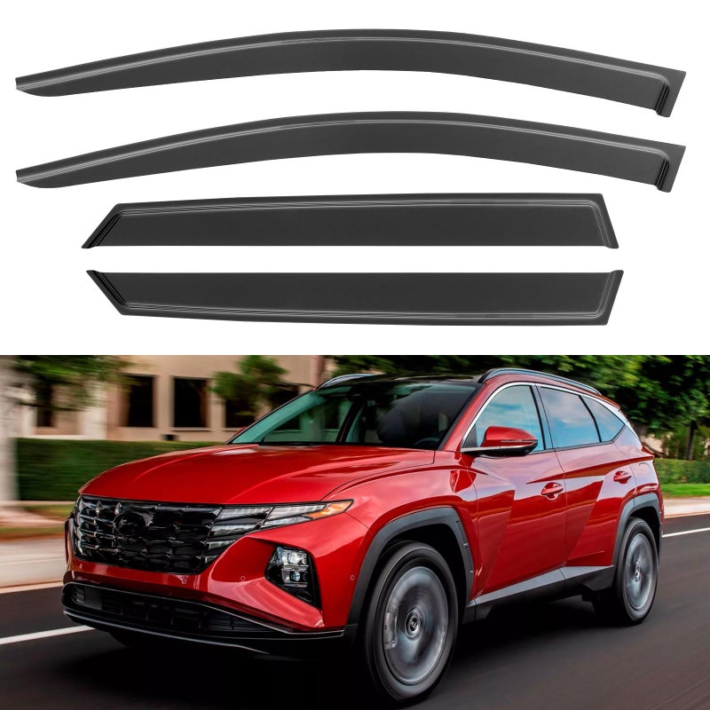 Window Visors Rain Guards for 2022 2023 2024 2025 Hyundai Tucson OutChannel Window Vent Wind Deflectors Visors Shades for 22 23 24 25 Tucson SE SEL NLine Limited